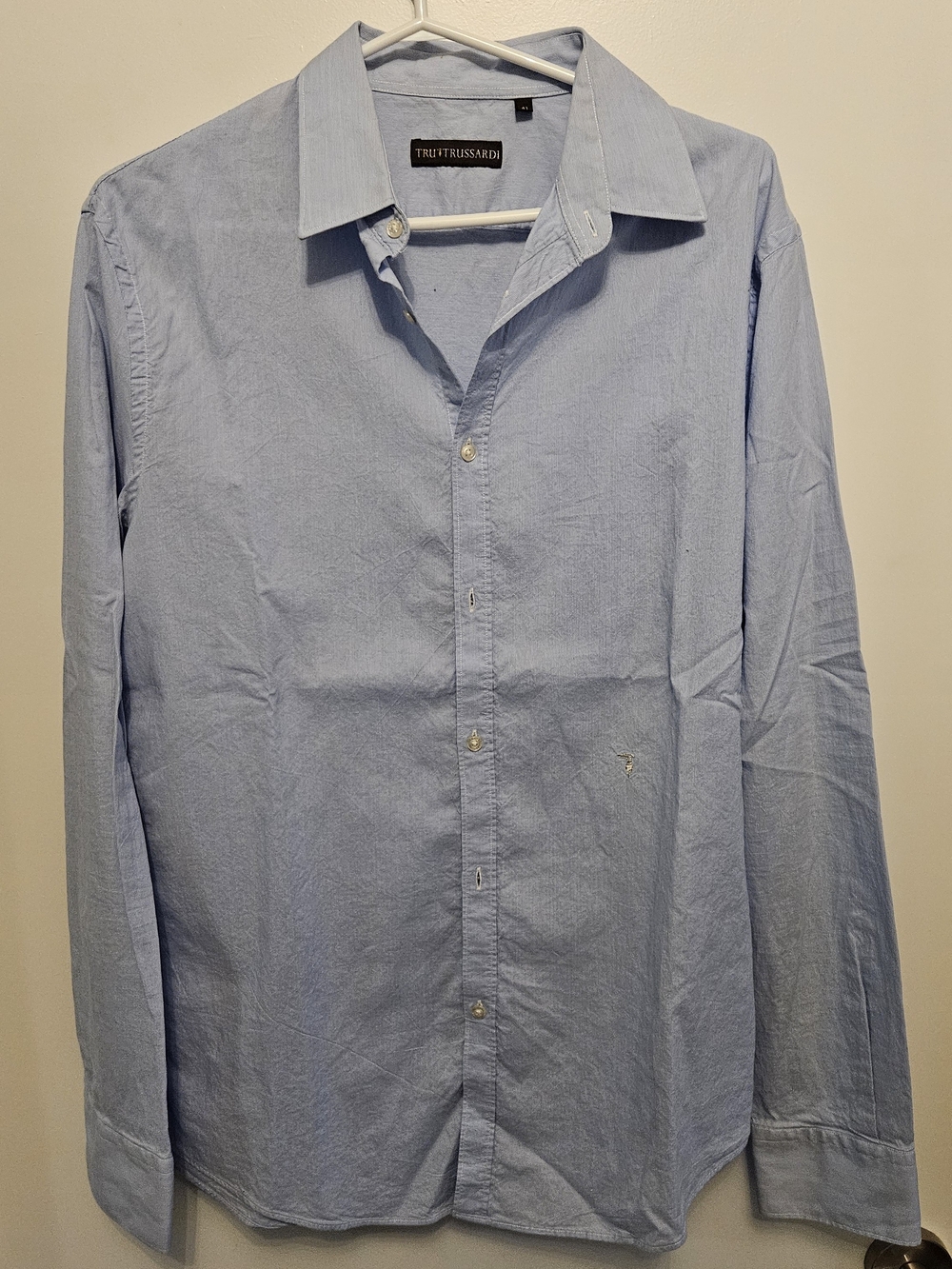 Trussardi Light Blue Men's Button-Down Dress Shirt